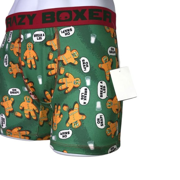 NWT Crazy Boxer 2 Pack Funny Gingerbread Oh Snap Christmas Holiday Underwear S - Picture 4 of 10